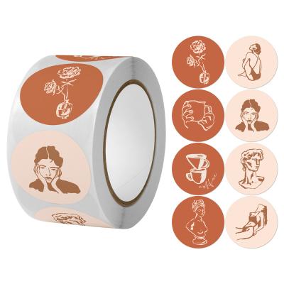 China ANTISTATIC 500 Stickers / Roll Cartoon Retro Stickers For Decoration DIY Hand Sealed Packaging Count Labels Cute Stickers for sale