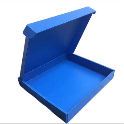 China Customization Hollow Out Recyclable Box Turnover Box Recyclable Stain Panel Supplier White Blue Flip Top Box for sale