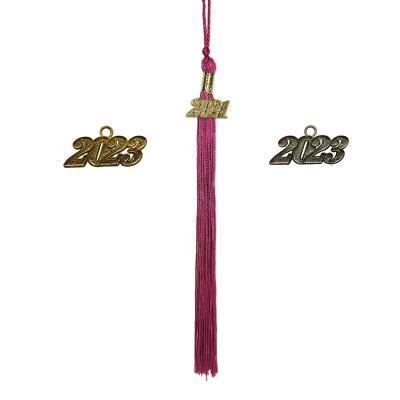 China School Rose Pink Solid Color Graduation Tassels 2023 2023 Graduation Tassels for sale