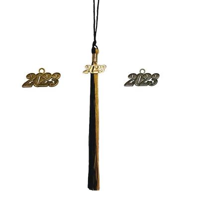 China 2023 Multicolor School Black/Gold Color Graduation Tassel Graduation Tassels Two Graduation Tassels for sale