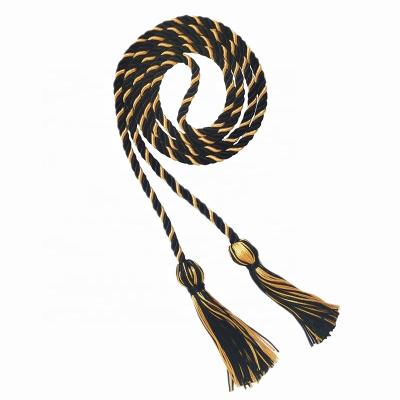 China School Black/Gold Two Color Graduation Honor Ropes Multicolor School Graduation Ropes for sale