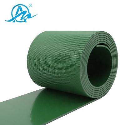 China AIMAI Heat Resistant Durable Smooth Surface Green PVC Polishing Conveyor Belt for sale