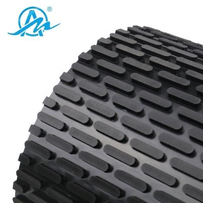 China Heat Resistant Black Line Shape Pattern PVC Wooden Conveyor Belt For Conveyor Line for sale