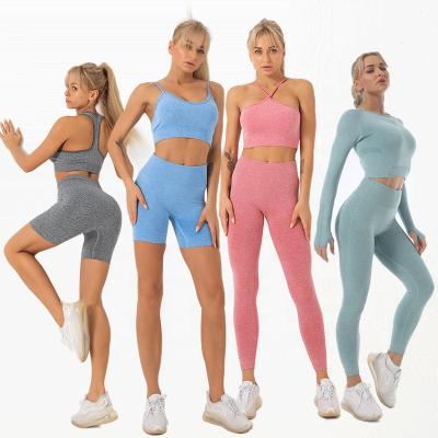 China Factory Wholesale Blue Breathable Seamless Yoga Sets Athlete Fitness Running Outdoor Tight Workout Sets For Yoga for sale