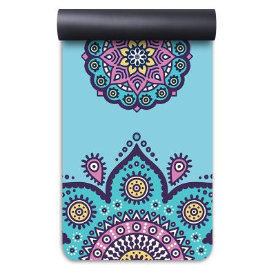 China Anti Slip Thicken Custom Printed Suede Rubber Yoga Mat for sale