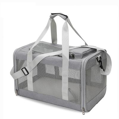 China New Design Oxford Cloth Stocked Mesh Material Portable Cat Bag For Cat Out Backpack Dog Travel Pet Bag for sale