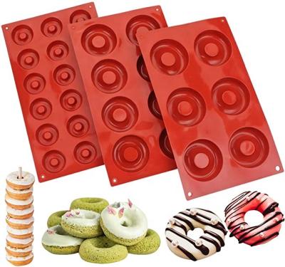 China Donut Mold Non-Stick Silicone Molds Large For Donut Cake Cookie Mini Candy Chocolate Tray for sale