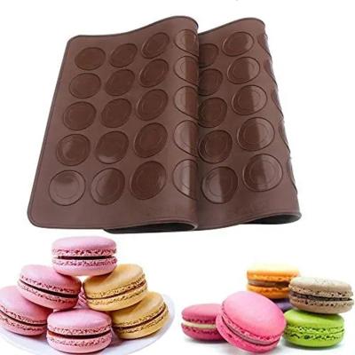 China Free Shipping Viable Silicone Mat Non Stick Silicone Macaron Liner for Macaron Pastry Cookie Bread Mold 30 Baking Holes for sale