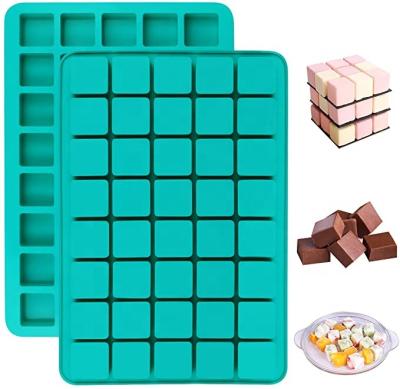 China Free Shipping Sustainable 40 Cavity Square Candy Silicone Molds For Chocolate Ice Cube Tray Hard Candy Mold Gummy Jelly Mold for sale