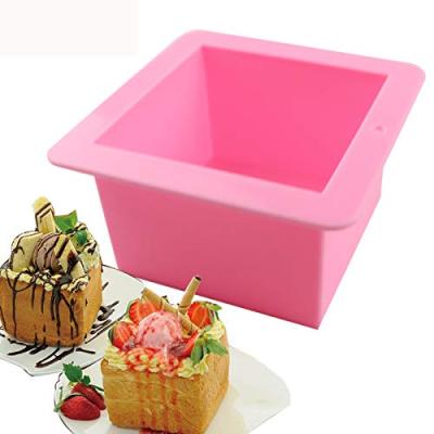 China Free Shipping Sustainable 500ml Square Silicone Mold For Handmade Soap Toast Mold DIY Resin Molds Baking Tools for sale