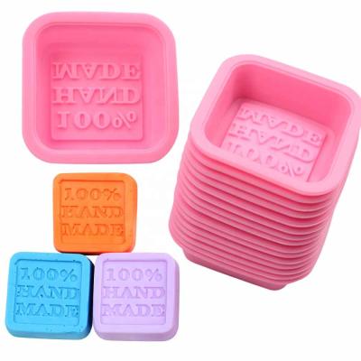 China Viable Free Shipping Silicone Mold For 100% Handmade Soap Mold Craft Art Soap Making Molds Square Shapes for sale