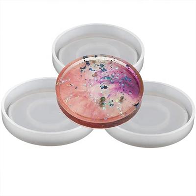 China Artificial Silicone Resin Mold Round Coaster Resin Molds Stick Craft UV Home Decoration Resin DIY Handmade Tools 1pc for sale