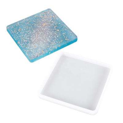 China Artificial Coaster Molds For Resin Casting Resin Epoxy Silicone Square Mold For Making Coasters Cups Mats DIY Resin Artwork Home Decoration for sale