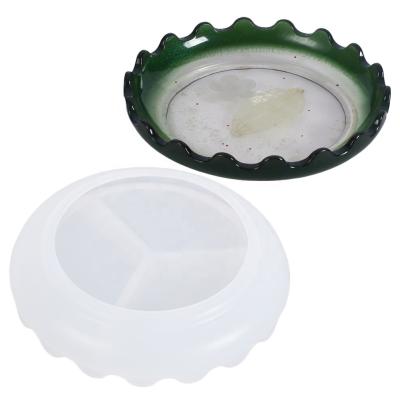 China Artificial Dish Saucer Decoration Ashtray Stick Tray Box Crystal Epoxy Clay Candlestick Jewelry Storage Silicone Mold DIY Concrete Mold for sale