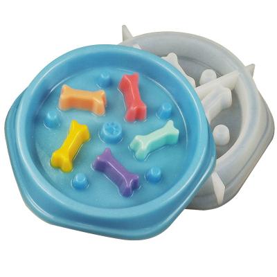 China Slow Europe Dog Bowl Epoxy Resin Mold Puppy Feeder Silicone Mold DIY Opens Pet Puzzle Food Dish Molding Tools for sale