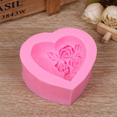 China Viable Silicone Hen of Love DIY Rose Fondant Cake Mold Soft Jelly Molds Handmade Pottery Soap Pudding Mold Handcraft Tools for sale