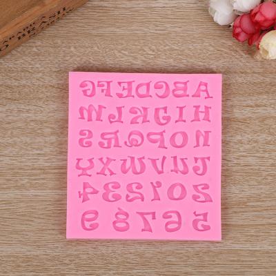 China Viable English Alphanumeric Silicone Cake Decorating Mold Letters Silicone Cookie Chocolate Mold for sale