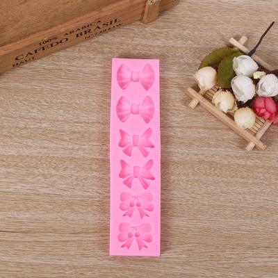 China Viable Cake Decorating Silicone Mold DIY Cake Mold Chocolate Cake Bow Long Ribbon Decorating Baking Mold for sale