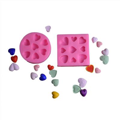 China Viable Heart Silicone Fondant Mold Epoxy Creative Candle Shape Chocolate Cake Pastry Decorating Tool Handmade Heart Soap Mold for sale