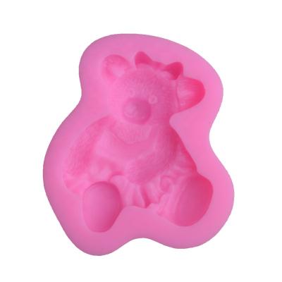 China Sustainable Cute Bear Fondant Silicone Mold Chocolate Cookie Cake Decorating Molds Resin Clay Mold for sale