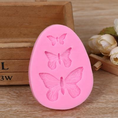 China Sustainable Silicone Cake Decorating Molds 3 Butterfly Chocolate Mold Silicone Cake Baking Mold for sale