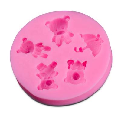 China Viable DIY Sugarcraft Bear Silicone Mold Fondant Silicone Mold for Cookie Pastry Tools for sale