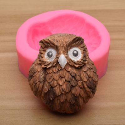 China Handmade Owl Soap Candle Mold Fondant Silicone Mold Viable Resin Plaster DIY Aromatherapy Mold Chocolate Candy Cake Mousse for sale