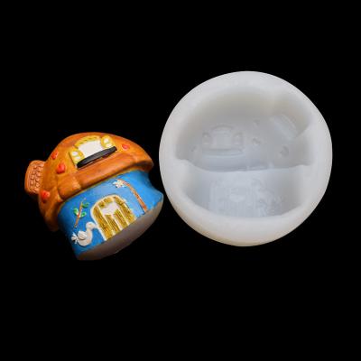 China Viable Mushroom House Silicone Fondant Mold Diy Soap Candle Car Decoration Plaster Resin Mold for sale