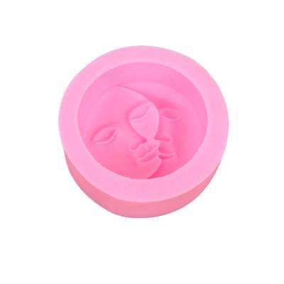 China Viable Sun Silicone Soap Molds And Moon Face Silicone Mold For Soap Making DIY Handmade Bath Bomb Candle Mold for sale