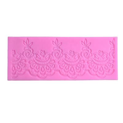 China Viable Flower Lace Form Sugar Craft Silicone Fondant Mold Birthday Wedding Baking Cake Decorating Mold for sale