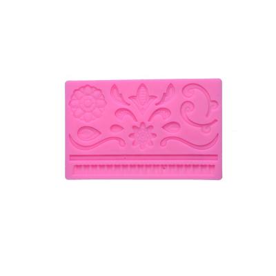 China Viable Silicone Cake Decorating Mold Flower Eaf Pattern Fondant Silicone Mold DIY Cake Fringe Silicone Baking Mold for sale