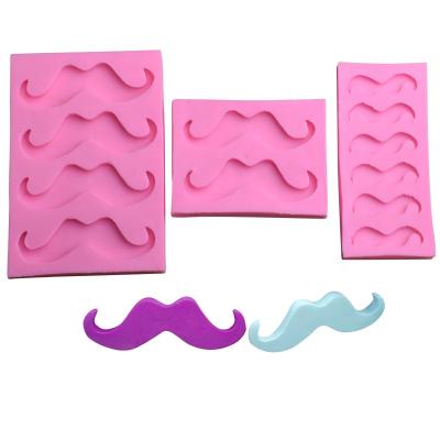 China Beard Fondant Mold Silicone Chocolate Candy Viable Cupcake Decorating Tool Creative Gypsum Soap Resin Mold for sale