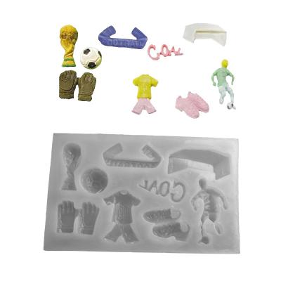 China Mirror Silicone Mold 3D Cartoon Football World Cup Viable Theme Crystal Epoxy Mold Resin Molds for sale