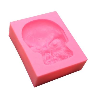 China Viable Skull Form Halloween Fondant Mold Silicone Cake Decorating Mold Clay Resin Cake Tools Handmade Molds for sale