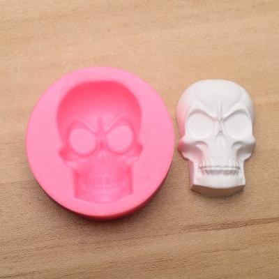 China Viable Skull Halloween Fondant Silicone Mold Chocolate Cake Decoration Molds DIY Epoxy Resin Molds for sale