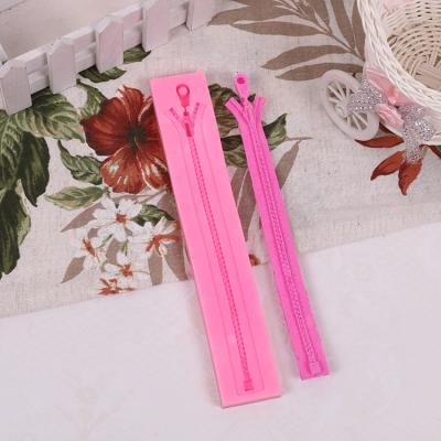 China Long Viable Zipper Silicone Fondant Mold Zipper Cake Decorating Mold Epoxy Resin Mold for sale