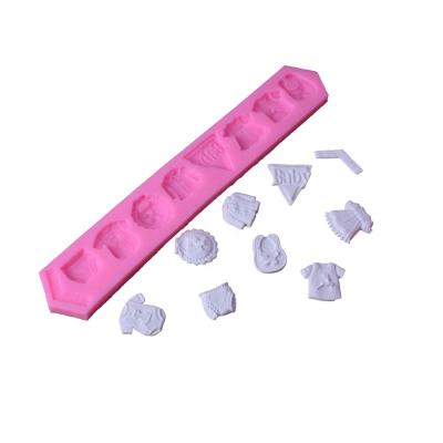 China Baby Clothing Fondant Mold Cake Decorating Silicone Mold Sustainable DIY Handmade Soap Candle Epoxy Plaster Mold for sale