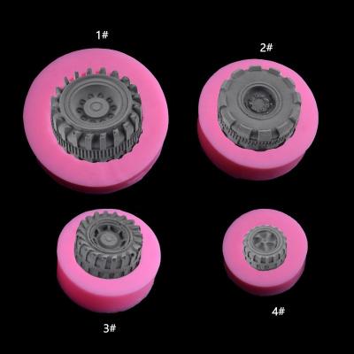 China DIY Tire Fondant Silicone Mold Car Tire Sustainable Chocolate Cake Decorating Mold Mill Wheel Soap Epoxy Resin Molds for sale