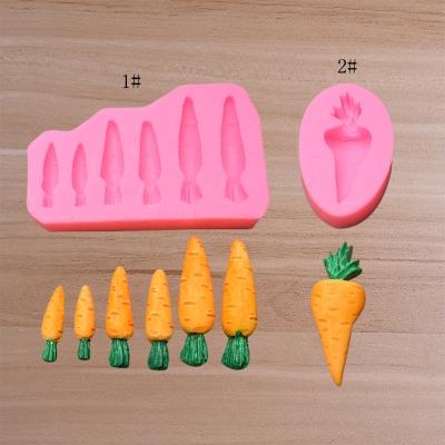 China Viable Carrot Silicone Fondant Mold DIY Chocolate Candy Cake Decorating Molds Epoxy Resin Plaster Mold for sale