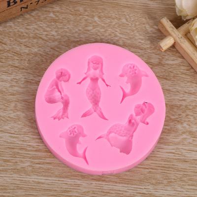 China Viable Mermaid Design Silicone Mold Fondant Pastry Cake Mold Cake Decorating Tools Kitchen Baking Supplies for sale