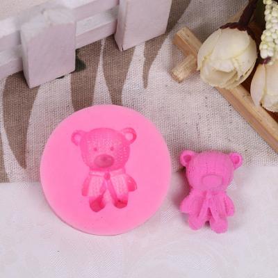 China Viable Bear 3D Silicone Mold DIY Baby Birthday Party Cake Decorating Tools Cupcake Topper Fondant Baking Chocolate Candy Mold for sale