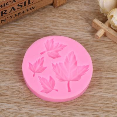 China Silicone Fondant Sheet Tool Maple Leaf Epoxy Resin Baking Mold to Viable Chocolate Candy Cake DIY Mold for sale