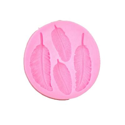 China Viable Feather and Leaf Silicone Molds Polymer Clay Candy Chocolate Gumpaste Molds DIY Cupcake Topper Fondant Cake Decorating Tools for sale