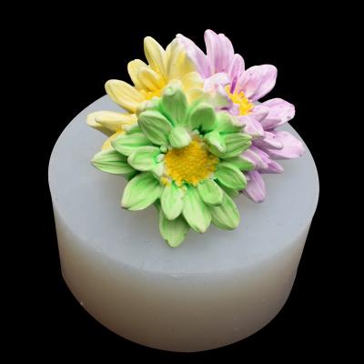 China Viable 3D Chrysanthemum Flower Shapes Silicone Mold Fondant Sugarcraft Mold Decorating Tools Epoxy Resin Baking Clay Mold for sale