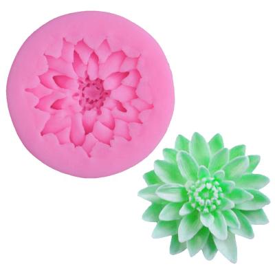 China Viable Clay Molds Epoxy 3D Lotus Flower Cake Decorating Mold Fondant Silicone Mold Small for sale