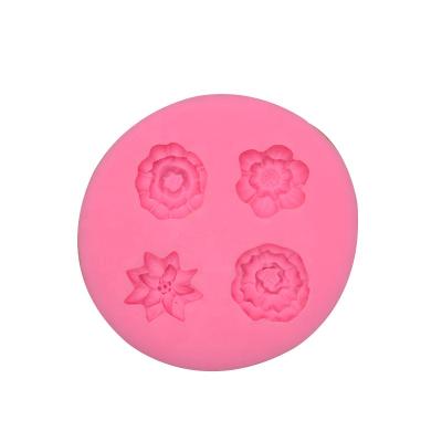 China Sustainable Flower Fondant Silicone Mold Aromatherapy Plaster Clay Molds DIY Cake Decorating Molds for sale