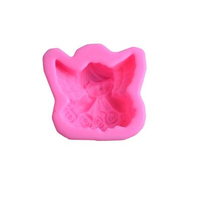 China Viable Cute Clay Plaster Mold Diy Chocolate Soap Angel Girl Fondant Silicone Mold Cake Decorating Tools for sale