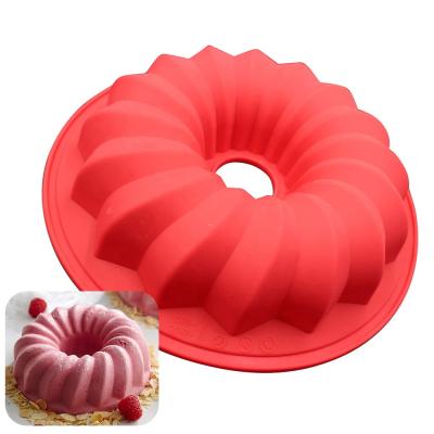 China 10 Inch Viable Silicone Mold for Cake Swirl Cake Swirl Cake Baking Pumpkin Shape 3D Bakeware DIY Baking Birthday Party Large for sale