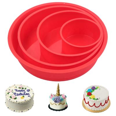 China 4 6 8 Viable 10 Inch Round Silicone Cake Pan For Baking DIY Cake Bakeware Non-Stick Layer Cake Pan For Birthday Wedding Party Set Of 4 for sale