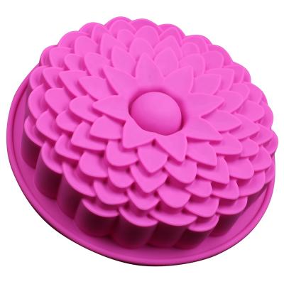 China Sustainable Silicone Mold For Baking Big Flower Cake Bakeware Bakeware Mold for sale